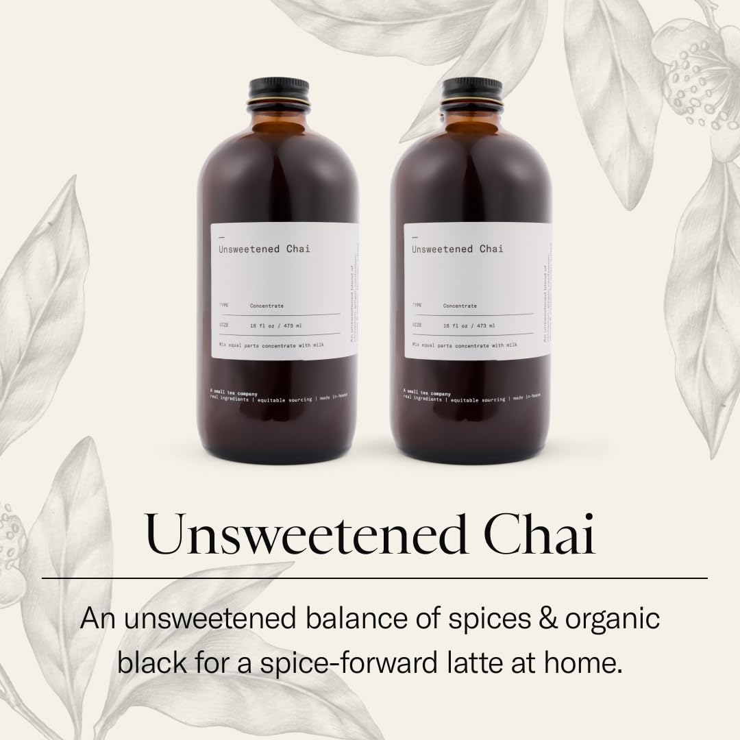 Dona chai label close-up displaying ingredients and batch small-batch brewing, emphasizes quality