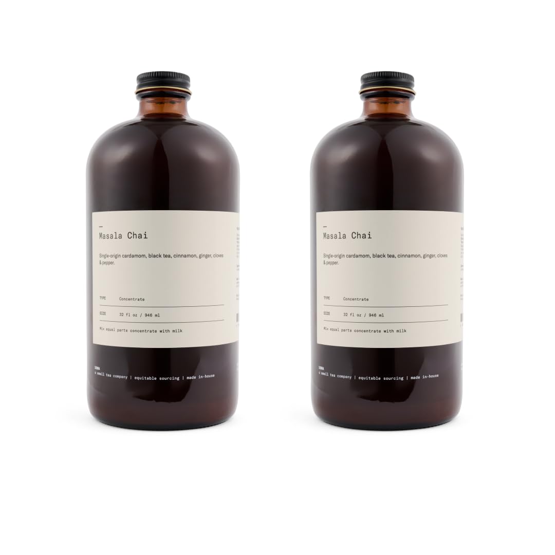 Dona Chai front packaging showing two 32oz bottles and brand clarity benefit