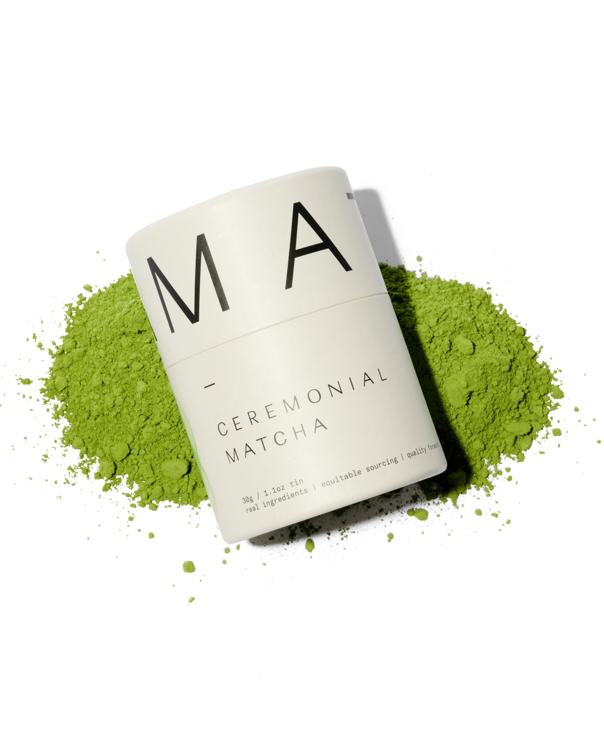 Dona Chai front tin showing airtight ceremonial matcha packaging and freshness