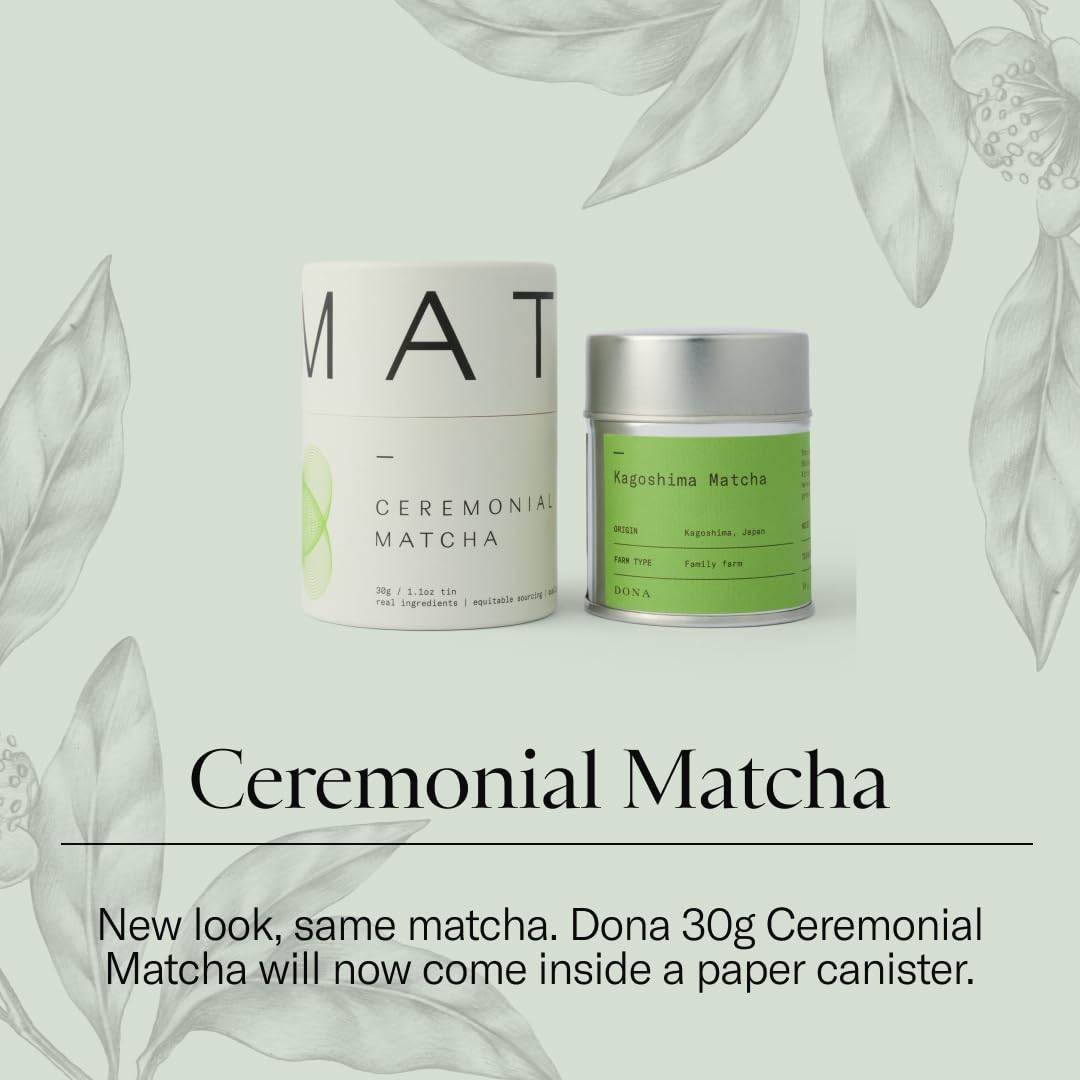 Dona Chai close-up of vibrant green stone-milled matcha powder with silky texture