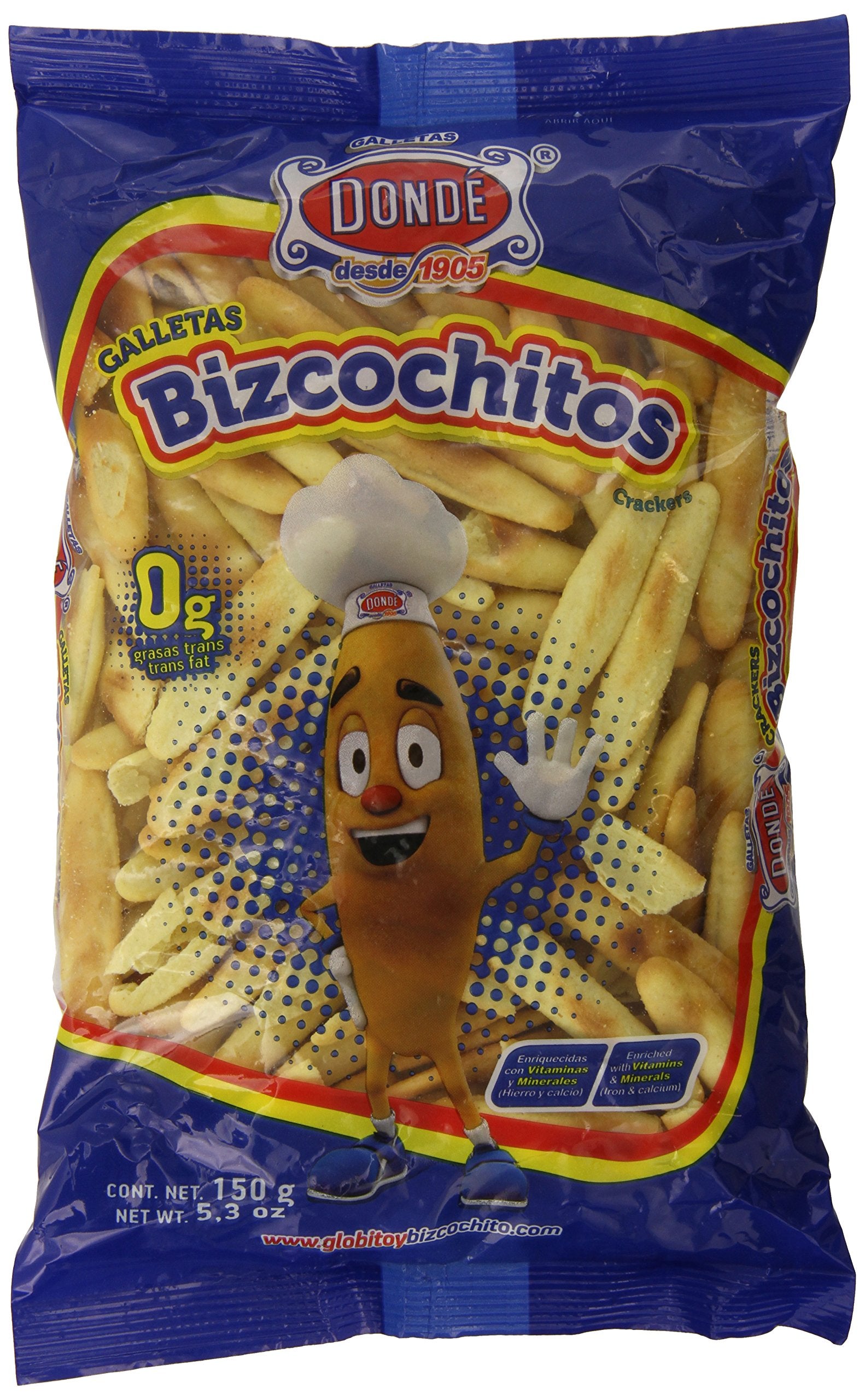 Donde Bizcochitos front packaging showing brand and pack benefits