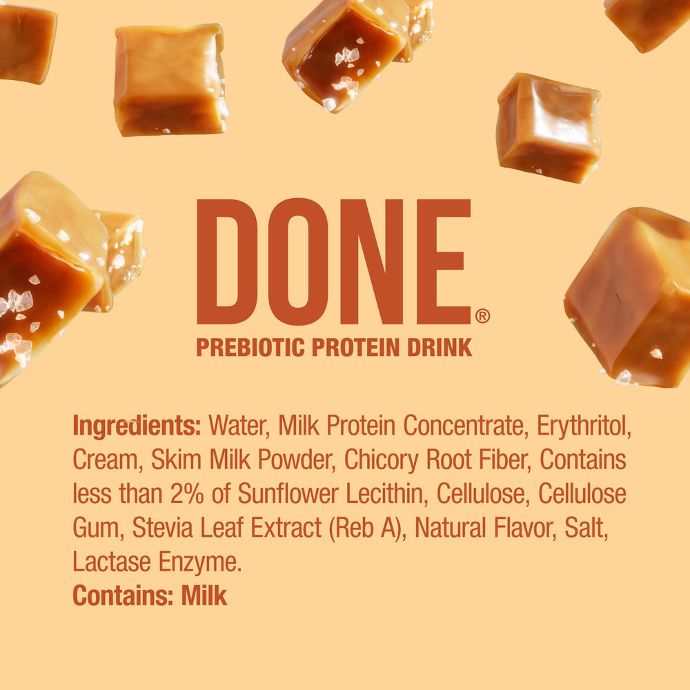 DONE ingredient shot with caramel notes showing natural flavor benefit