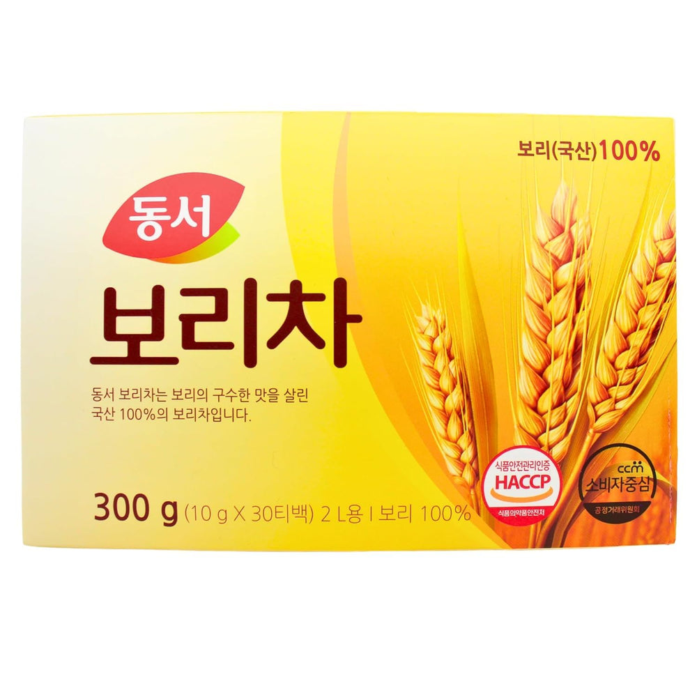 Dongsuh roasted barley grains texture, rich toasty flavor shown