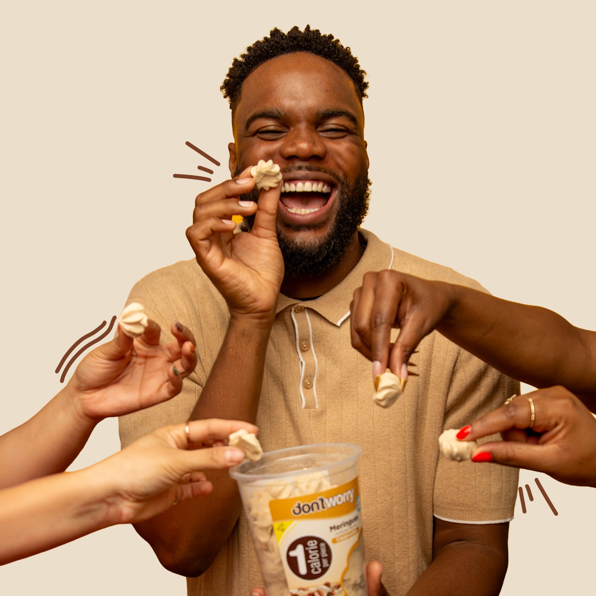 Don't Worry hazelnuts and cocoa beans representing real ingredients