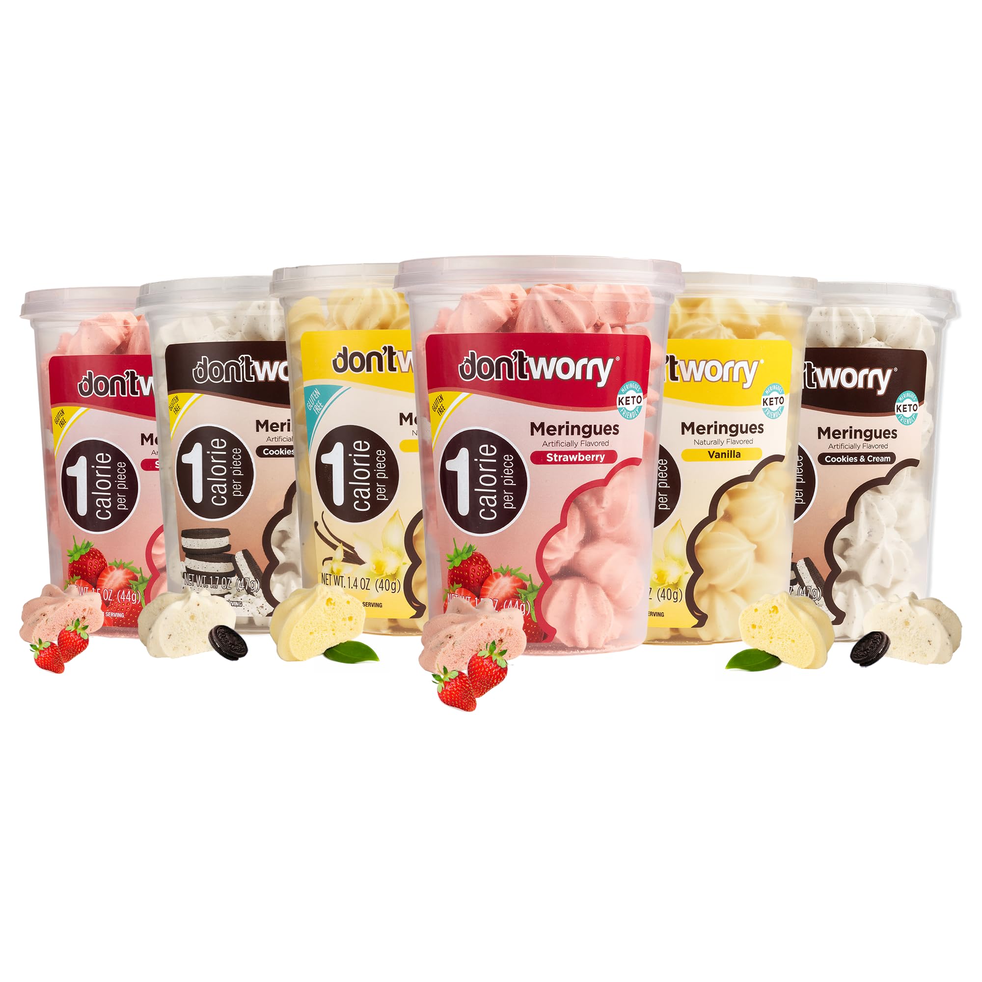 Don't Worry front packaging showing three flavor variety and benefits