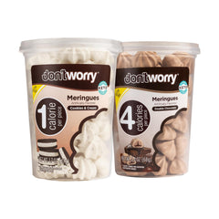 Don't Worry front packaging showing flavor labels and low-calorie benefit