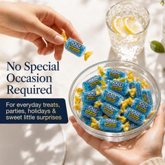 Donty-Tonty candies in a glass display bowl ready for guests and countertop appeal