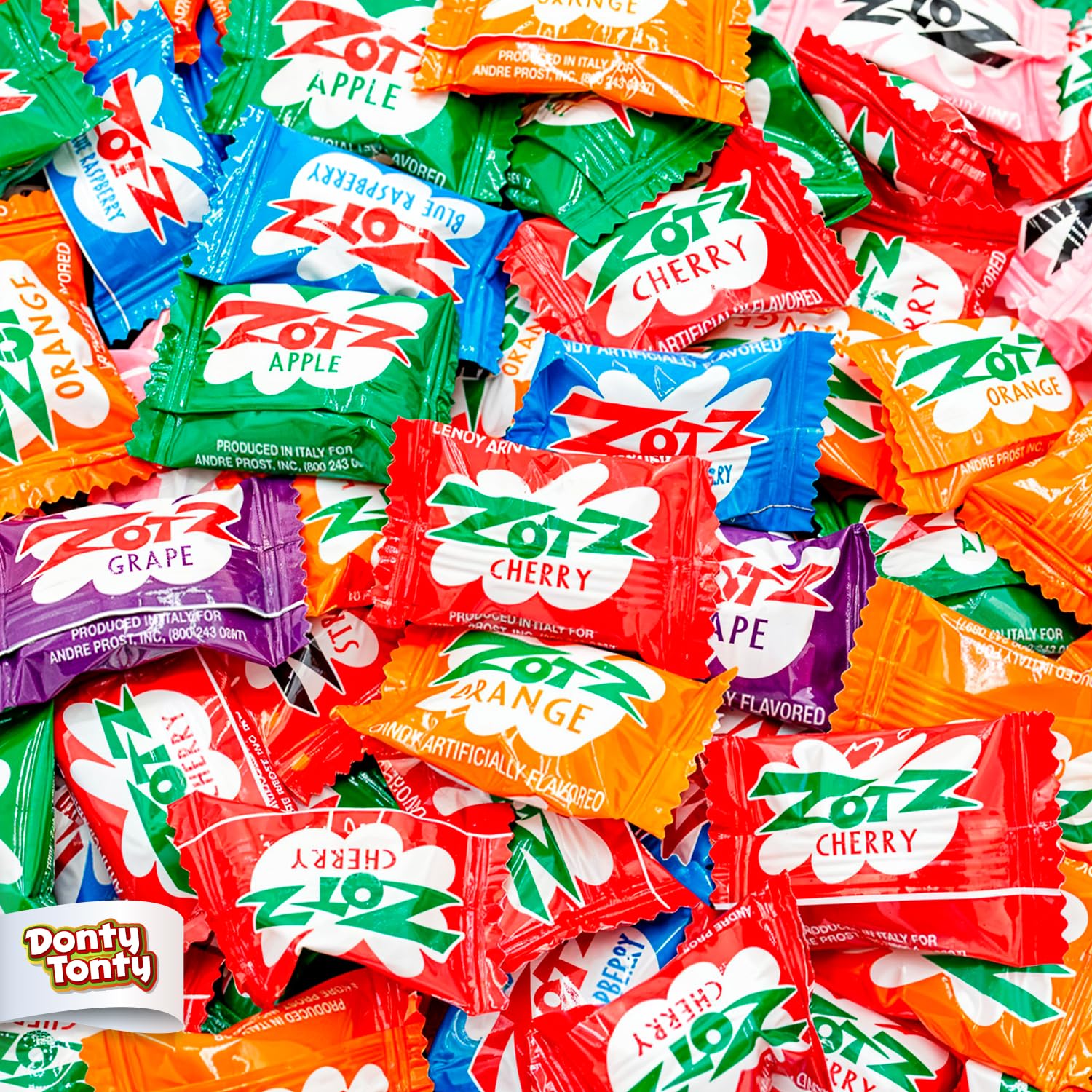 Donty-Tonty front packaging shows clear bag and visible colorful candies, ideal for gifting
