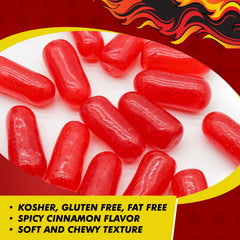 Donty-Tonty close-up of chewy candy texture highlighting cinnamon coating