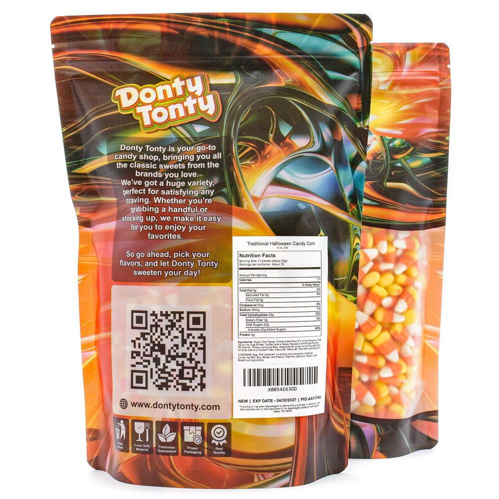 Donty-Tonty pieces next to measuring cup showing portion size and bulk value