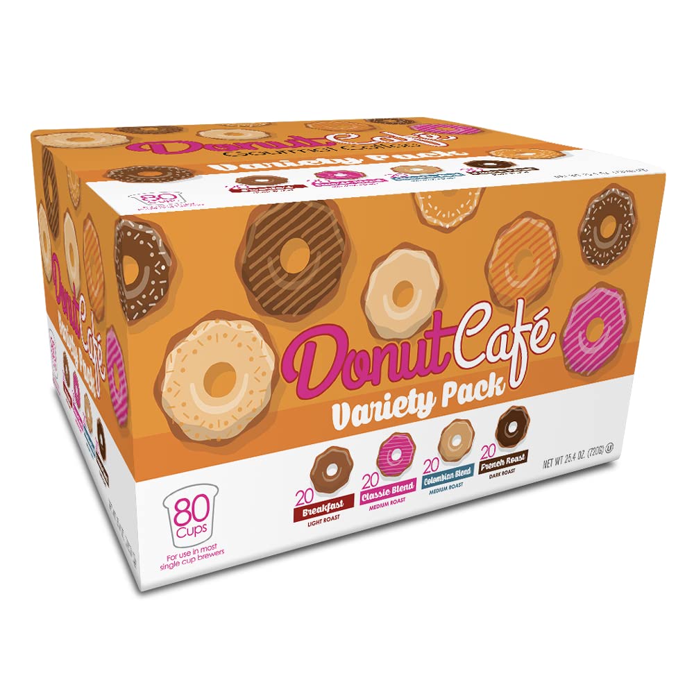 Donut Café close-up of K-Cup pod top highlighting pod design and easy use