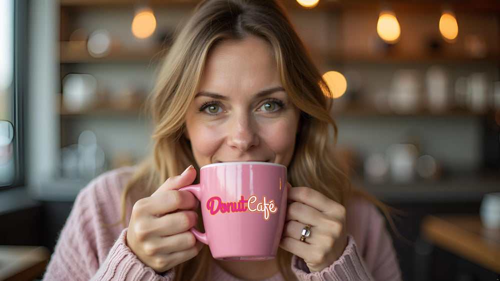 Donut Café morning serving suggestion with cup, pod, and light breakfast