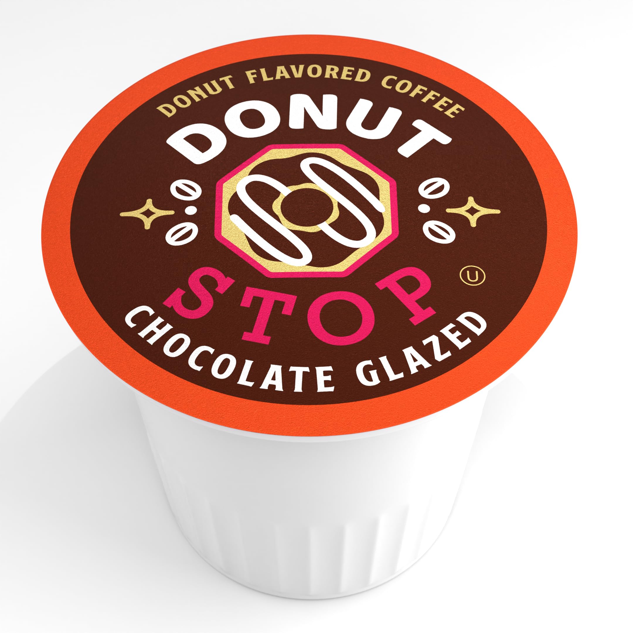 Donut Stop brewed coffee pouring into cup showing rich chocolate-glazed aroma