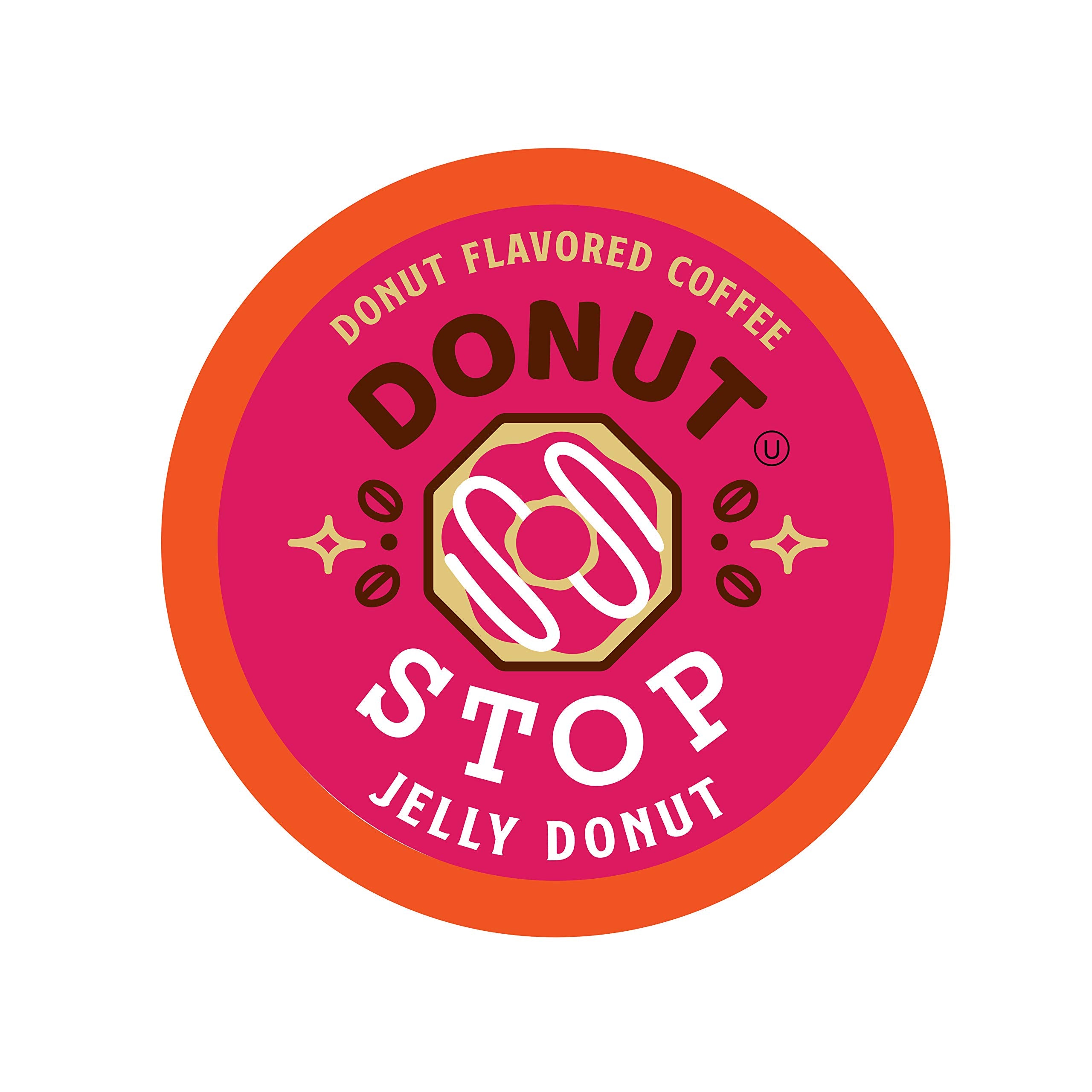 Donut Stop front packaging showing jelly donut flavor and 40-count for easy selection
