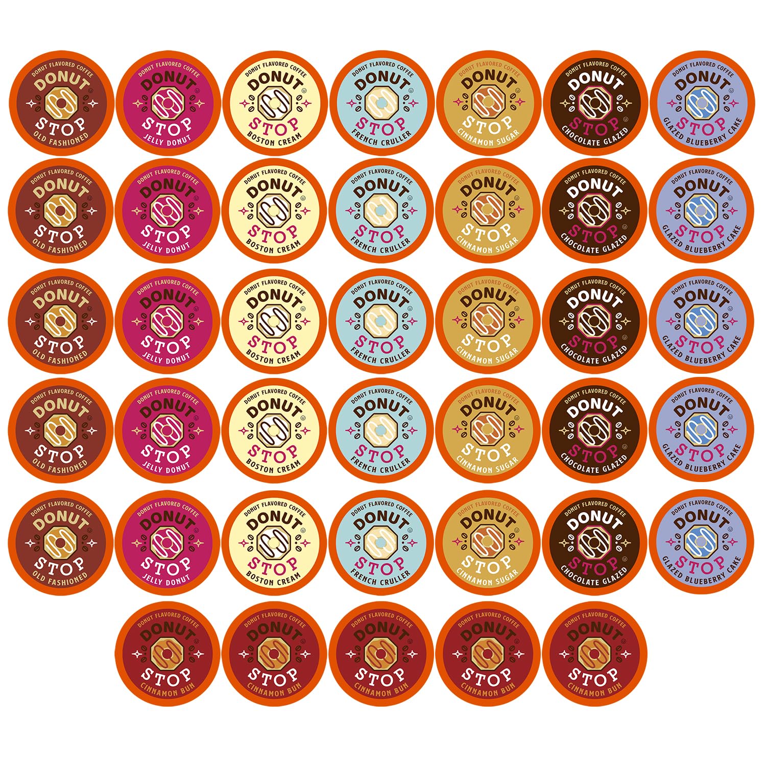 Donut Stop front packaging showing 40-count variety and brand for easy selection