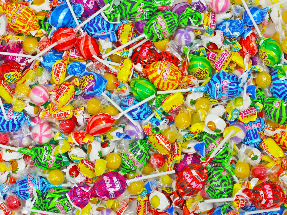 Dooboe close-up of soft taffy texture, highlights colorful variety and chewiness