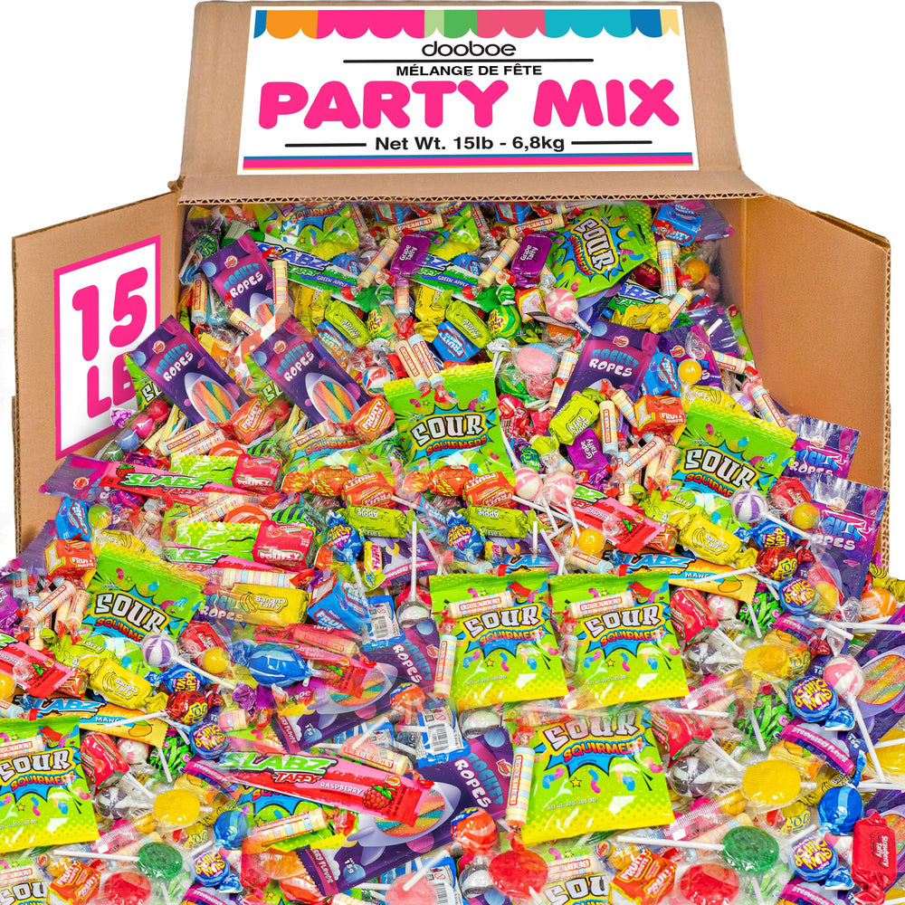 Dooboe front packaging showing 15 lb bulk bag and assortment benefit