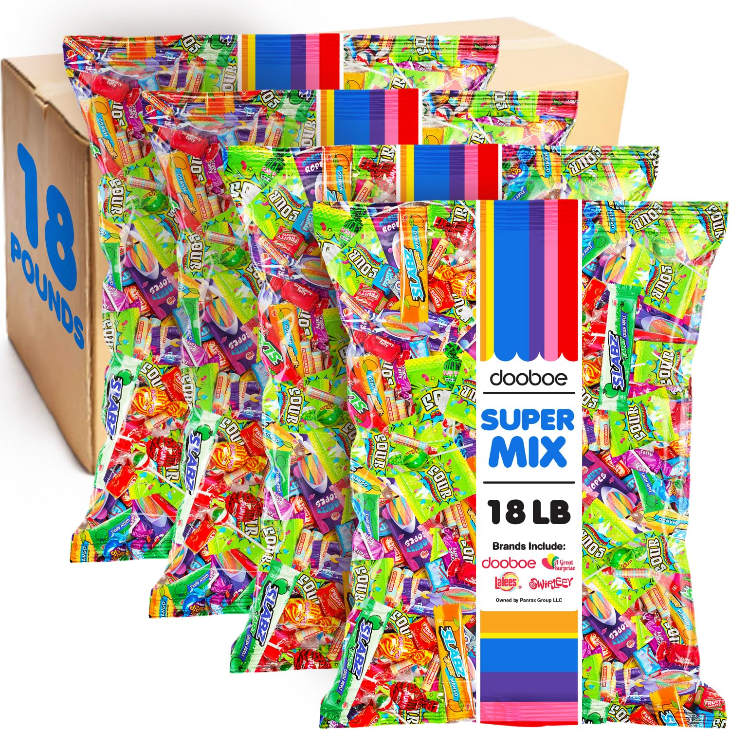 Dooboe front packaging showing 18 lb bulk value and assortment benefit