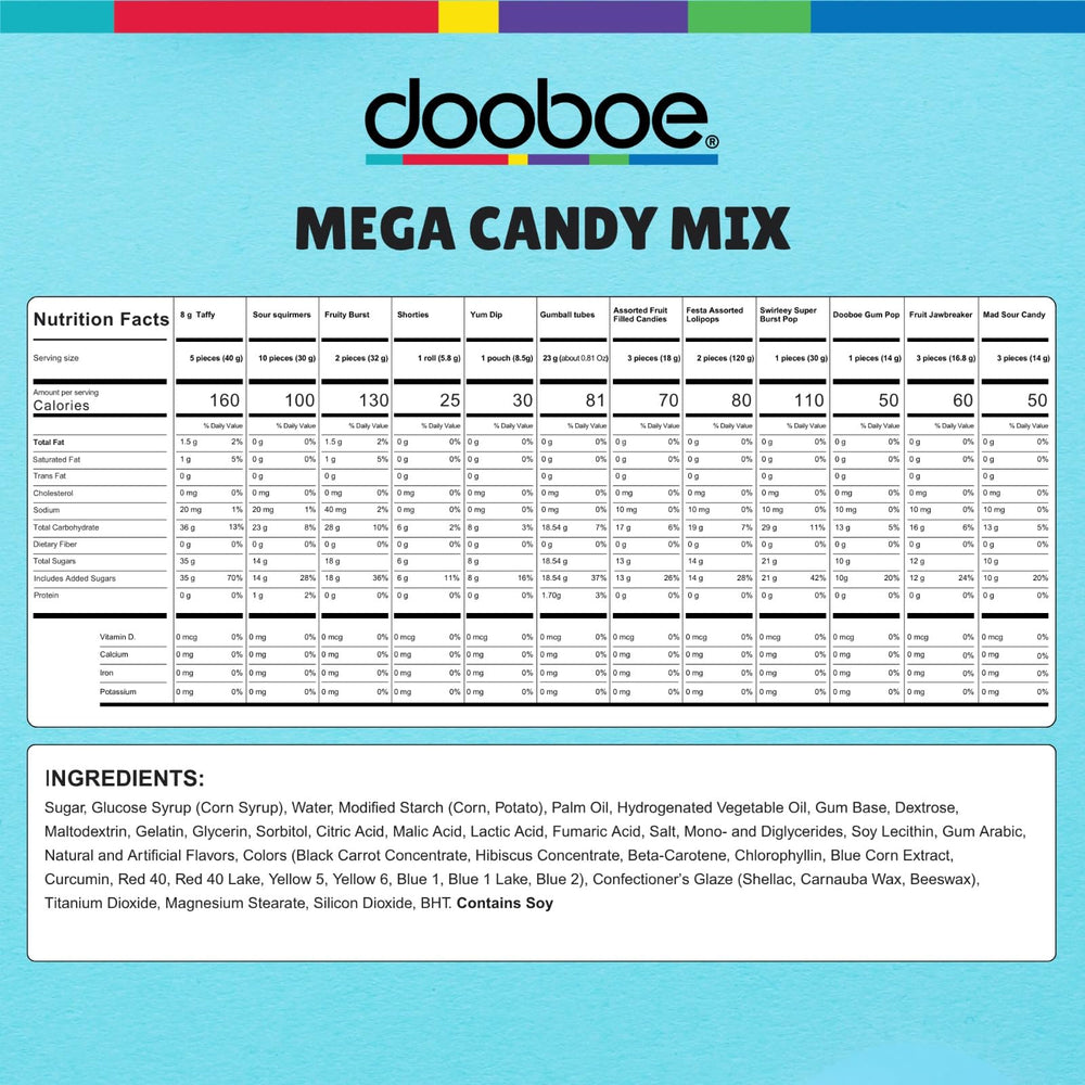 Dooboe label and branding closeup showing brand mix and product information benefit