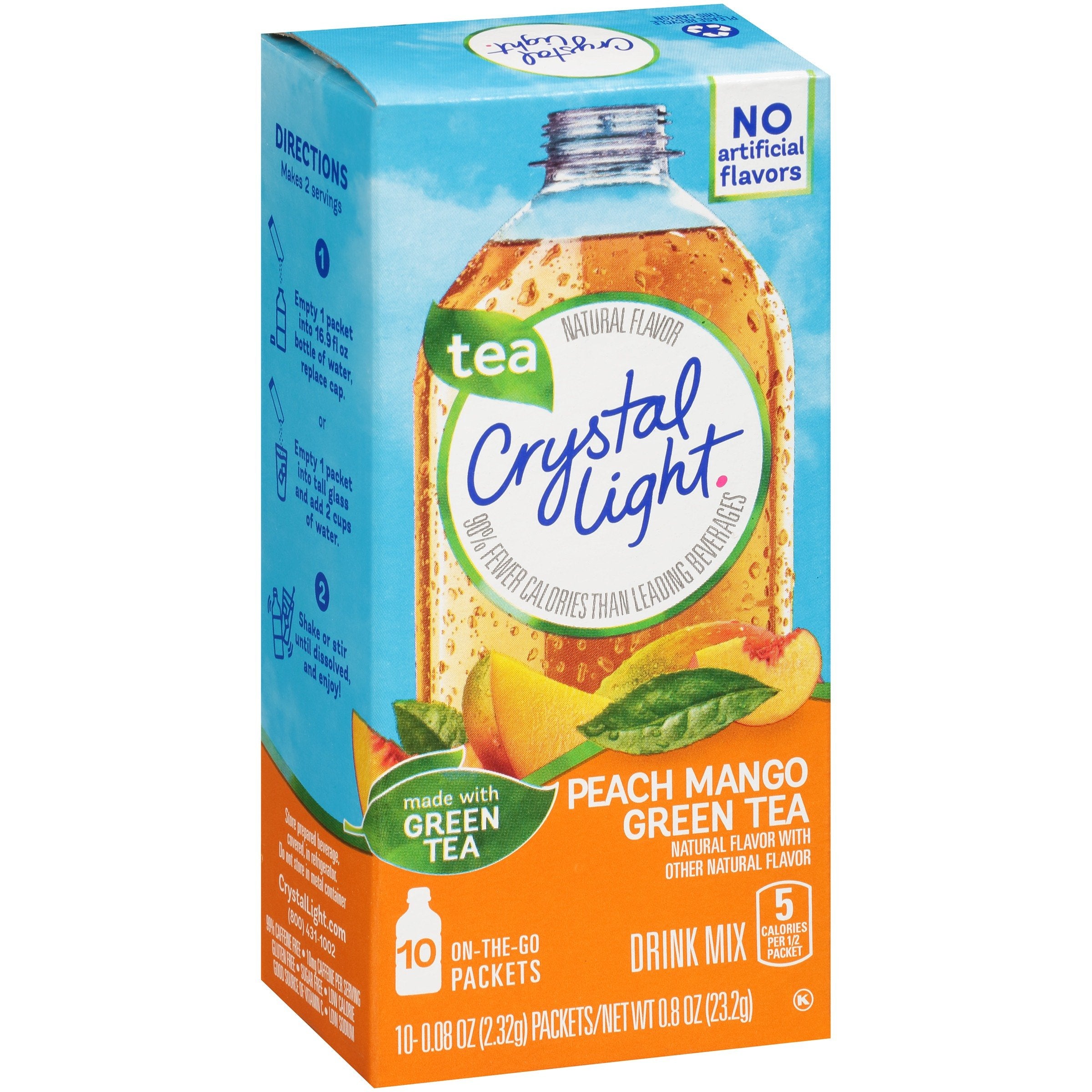 Doofie Deals front packaging showing peach mango green tea, convenient single-serve packets