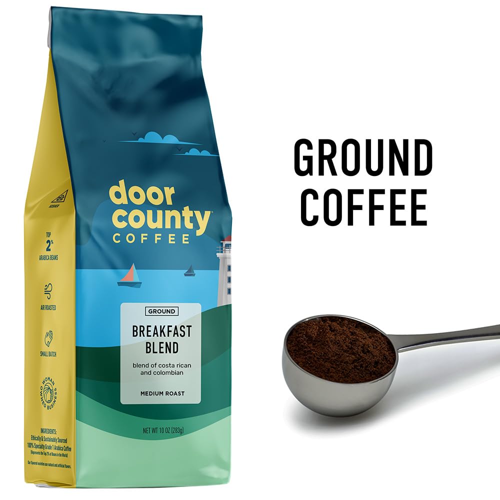 Door County Coffee ground close-up showing even grind for consistent extraction