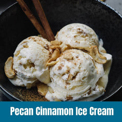 Heap of ground Door County Pecan Cinnamon coffee showing texture and flavorful aroma