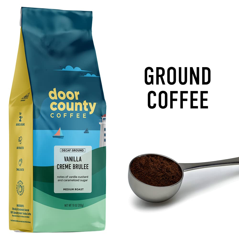 Door County Coffee & Tea Co. whole beans texture highlighting even air roast
