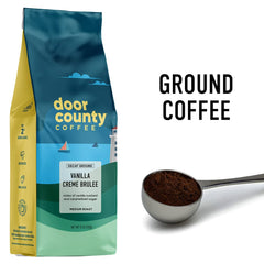 Door County Coffee & Tea Co. whole beans texture highlighting even air roast