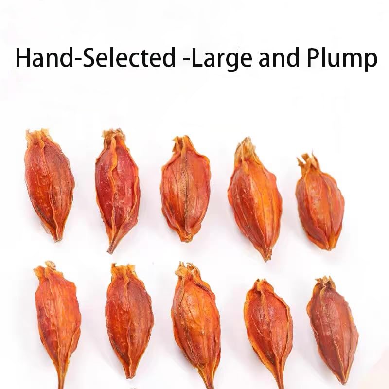 Doorpetal Gardenia fruits beside scale illustrating 250g package convenience