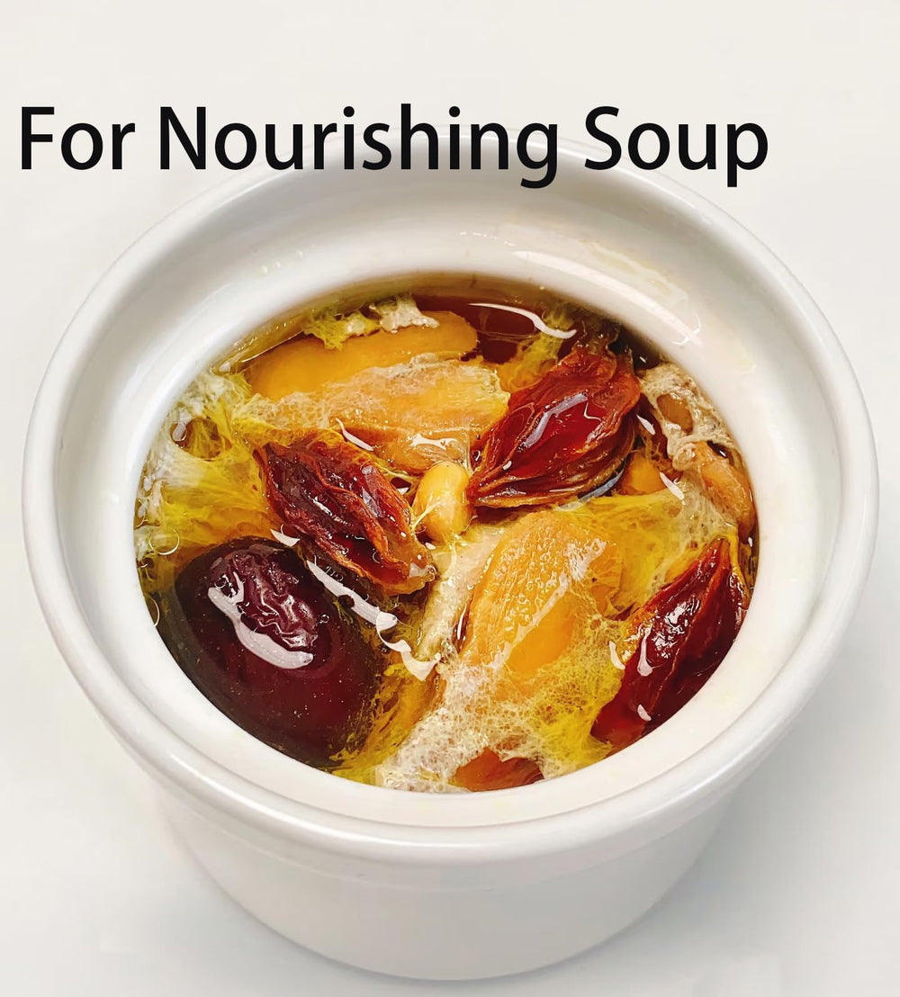 Doorpetal Gardenia fruit added to simmering soup showing gentle color benefit