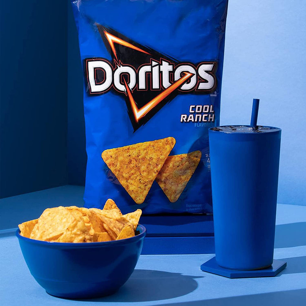 Doritos Cool Ranch bags arranged at a party showing multipack convenience for gatherings