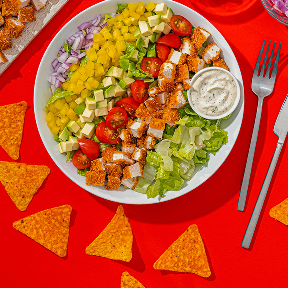 Open Doritos bag with visible chips highlighting crunchy texture and freshness