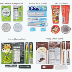 Dotori Snack Box matcha drink and biscuit sticks staged to show portion size and pairing