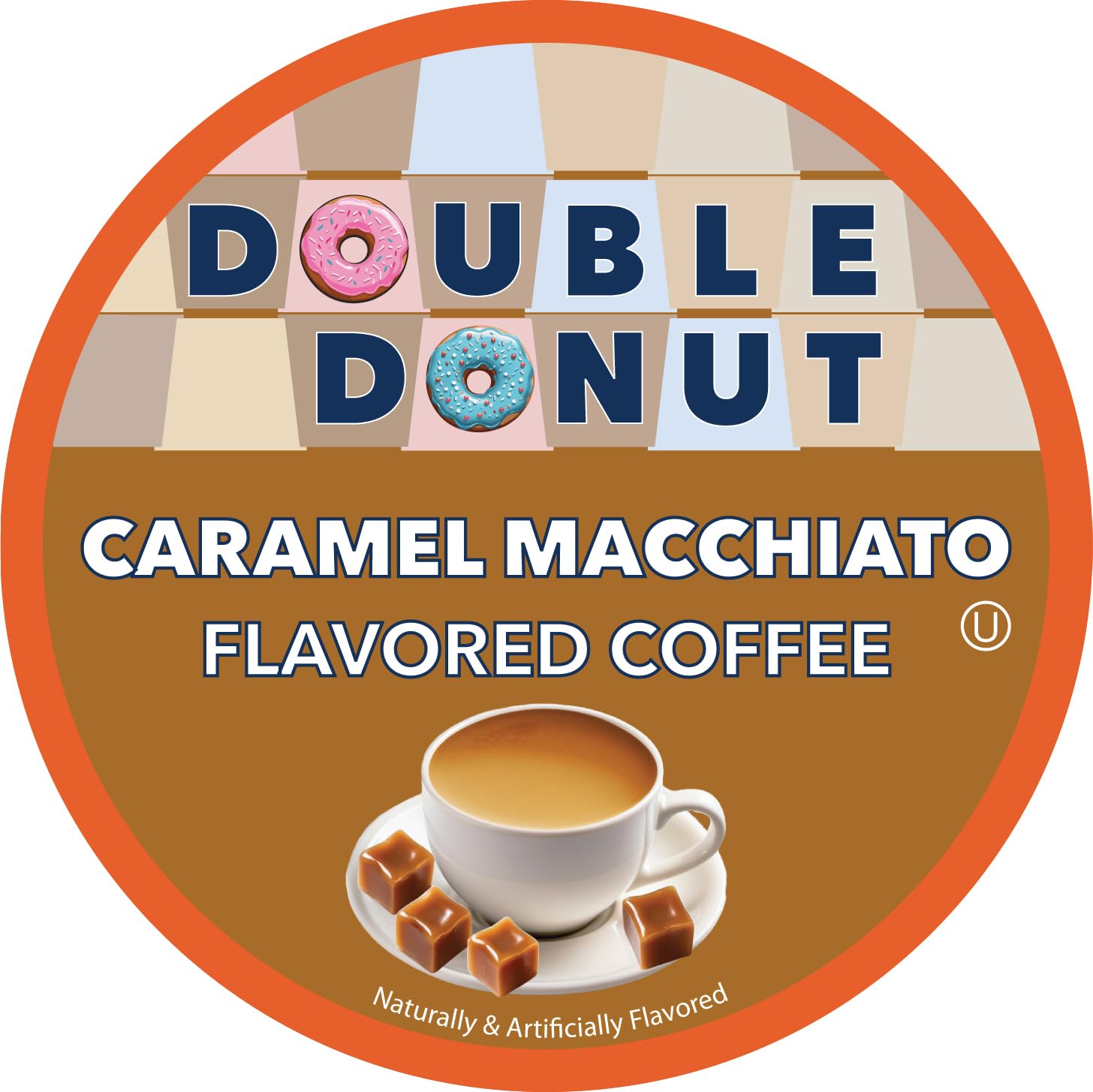 Double Donut single K-Cup pod top view highlighting easy Keurig compatibility