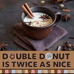 Assorted chai spices near Double Donut pods showing natural spice flavoring benefit