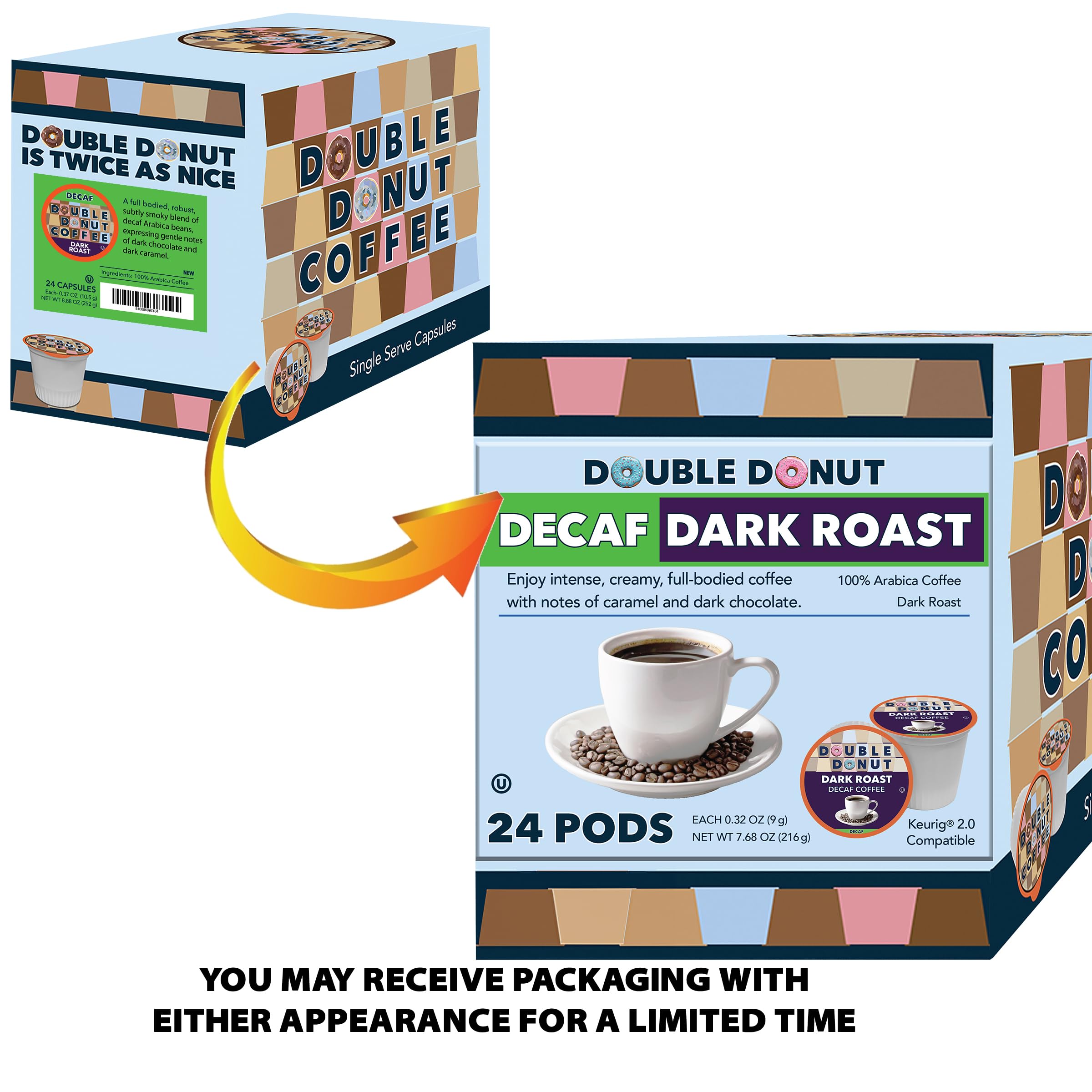 Double Donut label with certifications showing kosher and vegan benefit