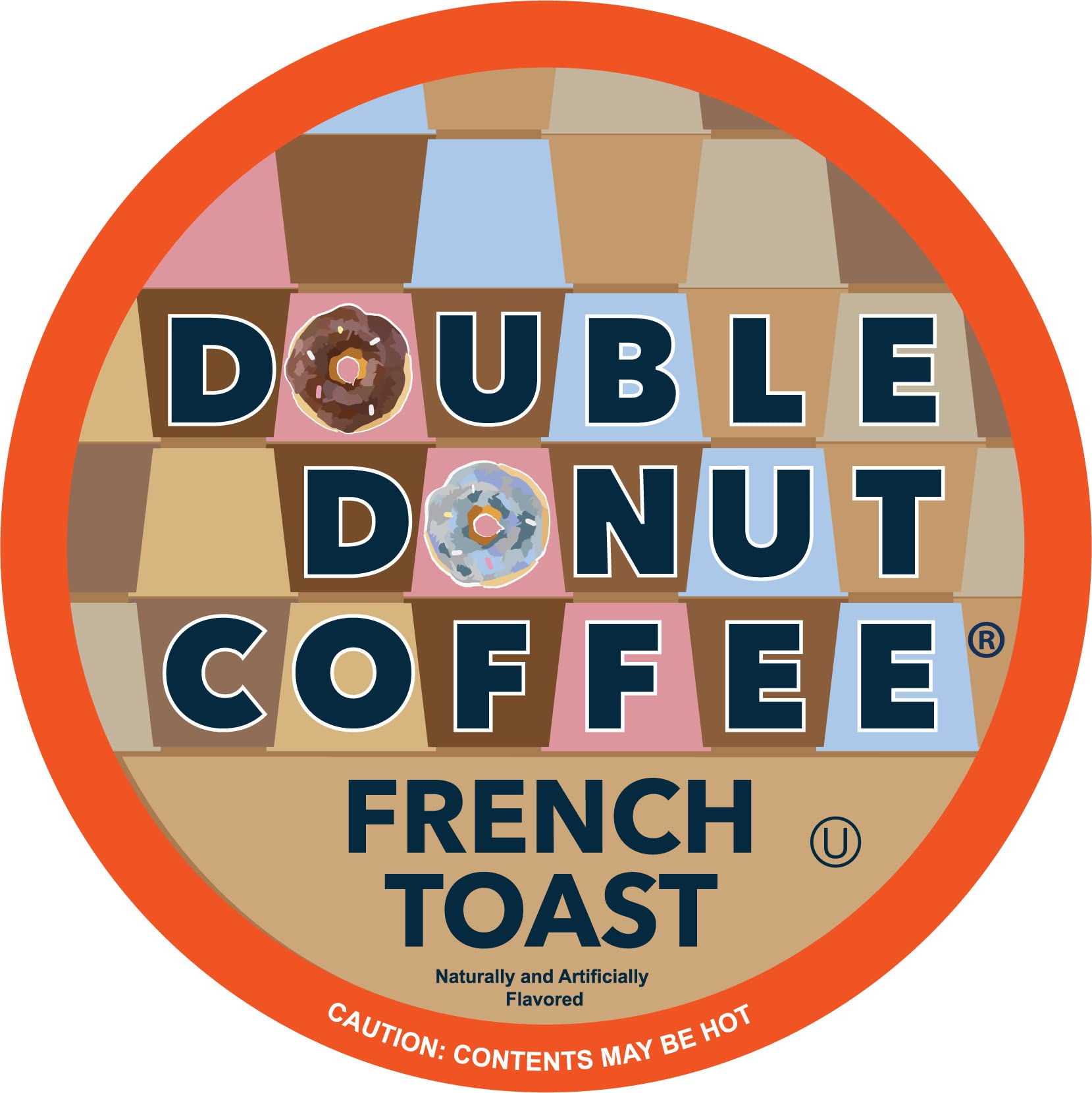 Double Donut Coffee front packaging showing 24 pods and French Toast flavor benefit convenience