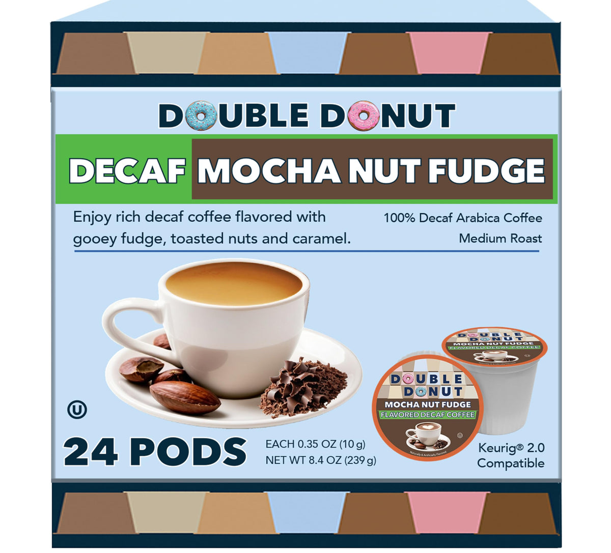 Double Donut front box showing 24-count packaging and flavor benefit
