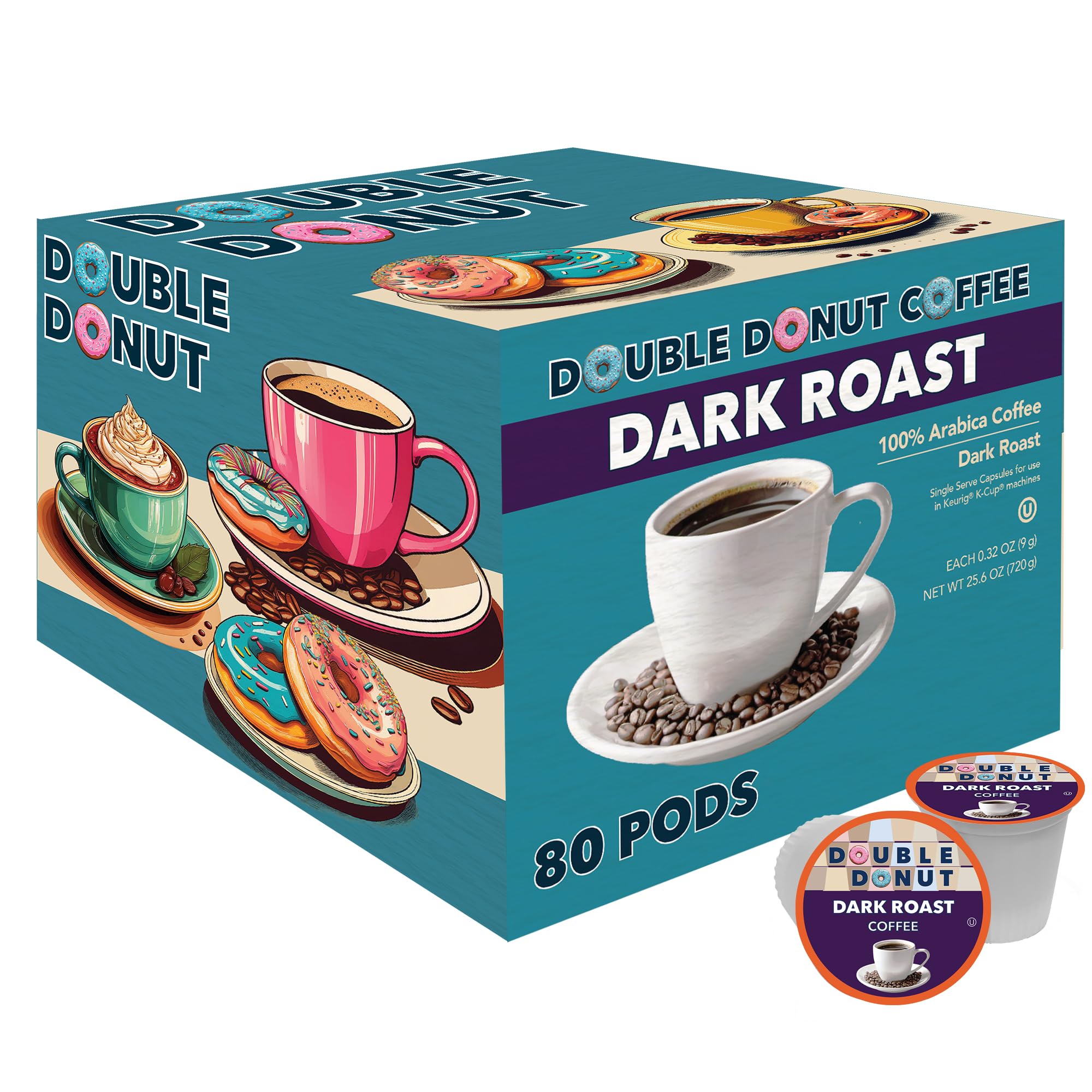 Double Donut front packaging showing bold roast and 80-count convenience