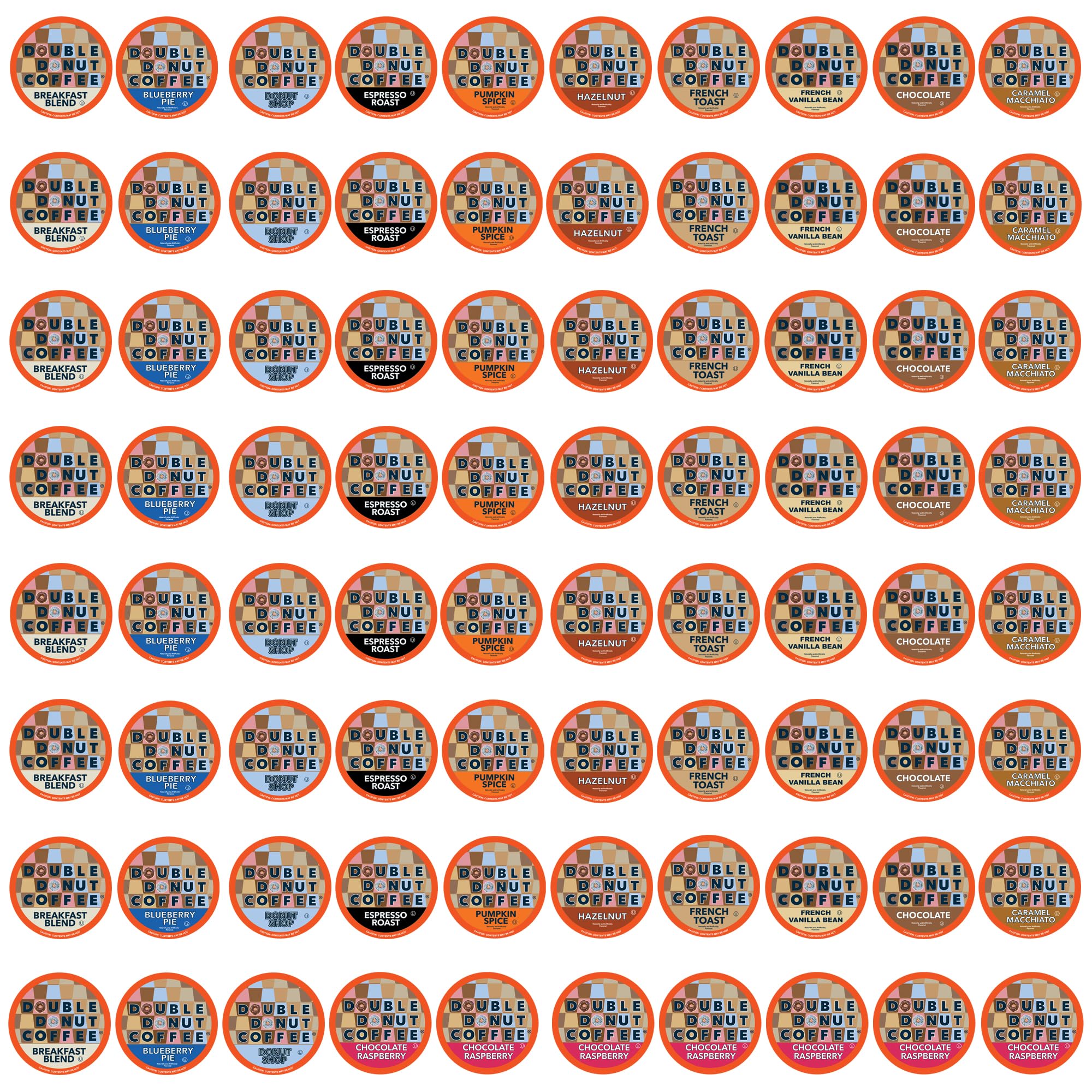 Double Donut front packaging showing 80-count variety pack and selection benefit
