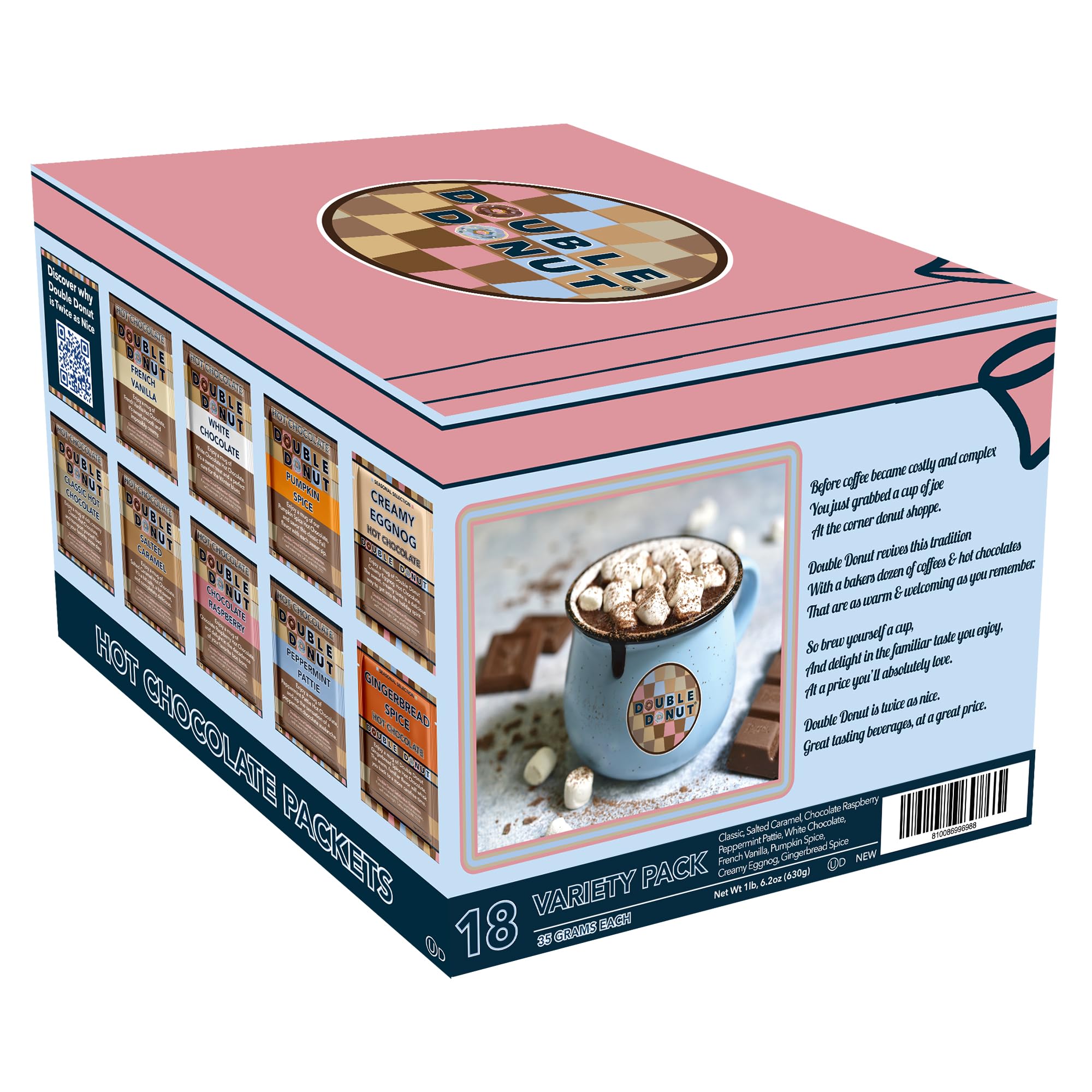 Double Donut Coffee variety pack arranged in gift basket demonstrating ideal present option