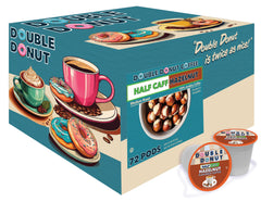Double Donut brewed cup on countertop showing warm hazelnut aroma and smooth finish