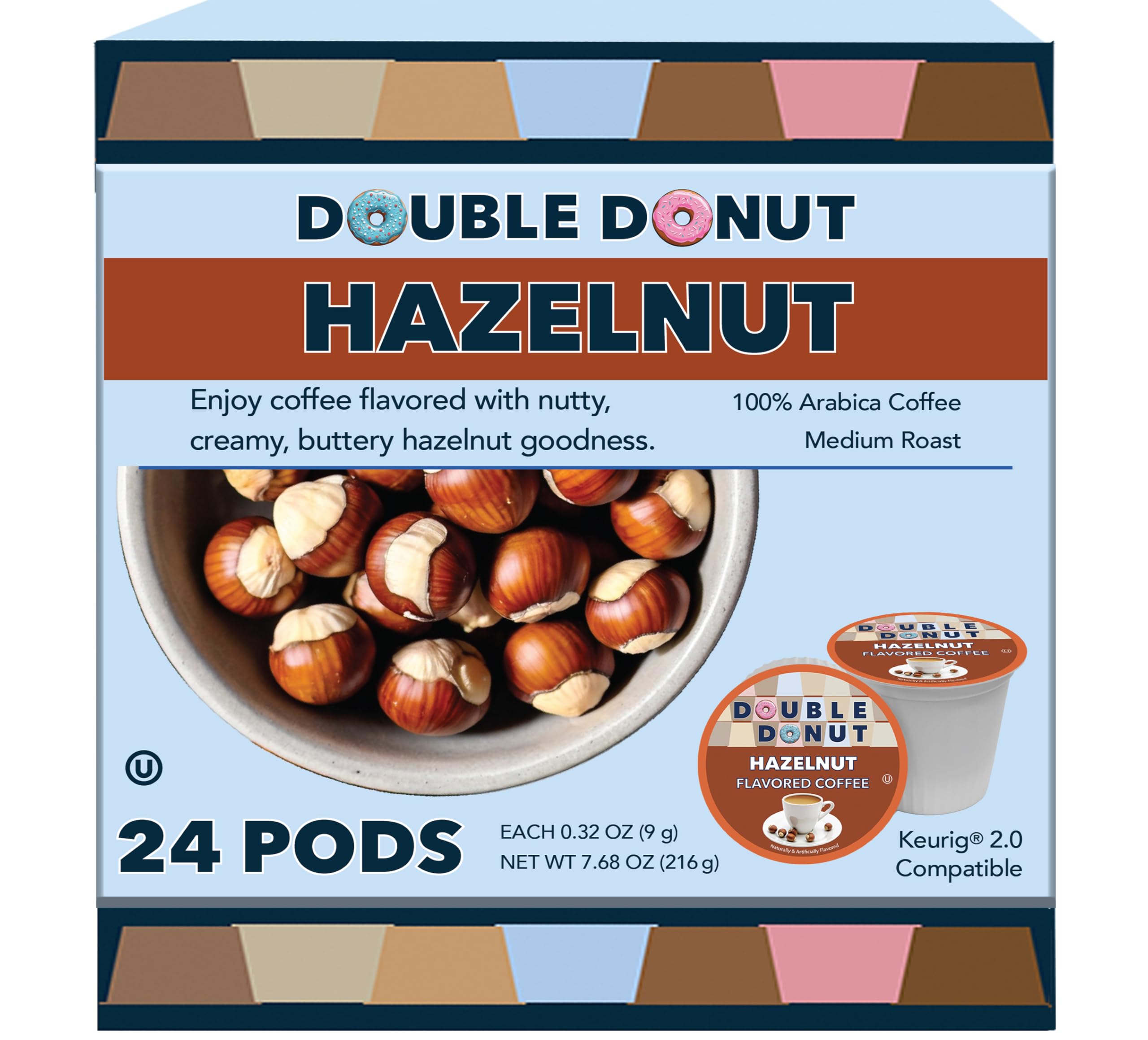 Double Donut front packaging showing 24-count pods and convenient flavor