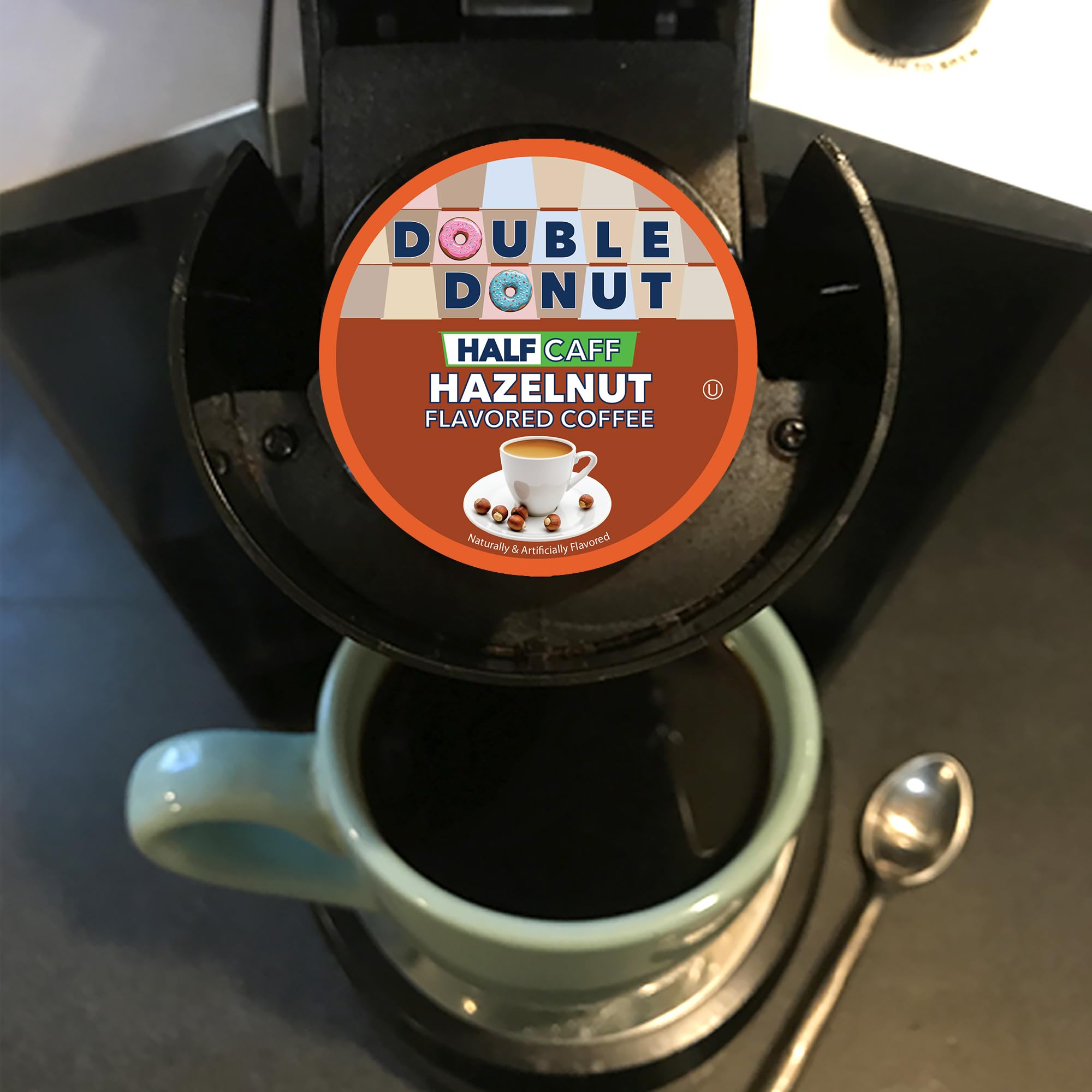 Double Donut cup with pastry in a breakfast setting conveying comforting flavor