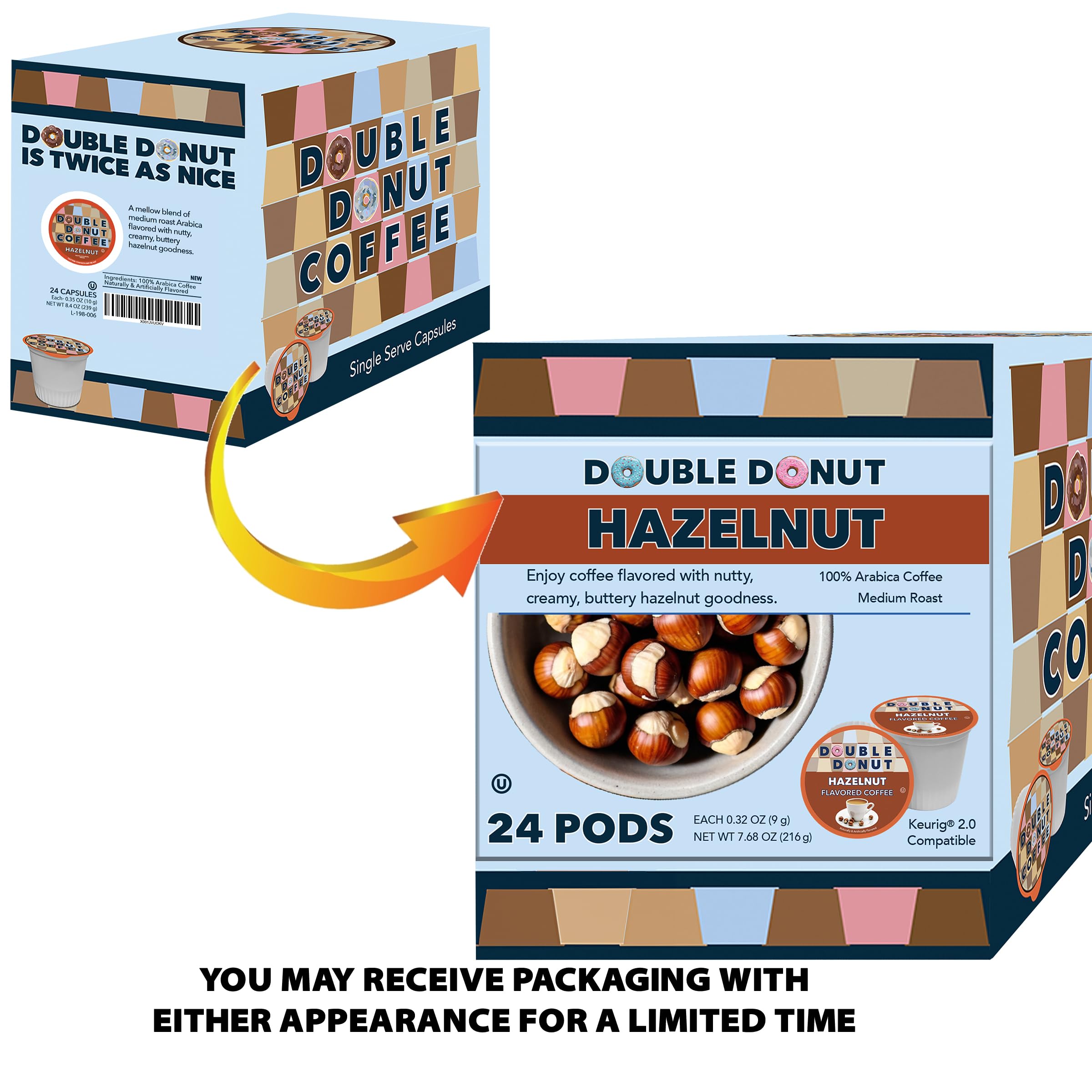 Double Donut pod seated in a Keurig-compatible brewer demonstrating easy use