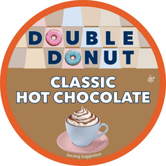 Single Double Donut pod close-up showing capsule detail and recyclable label, easy brewing