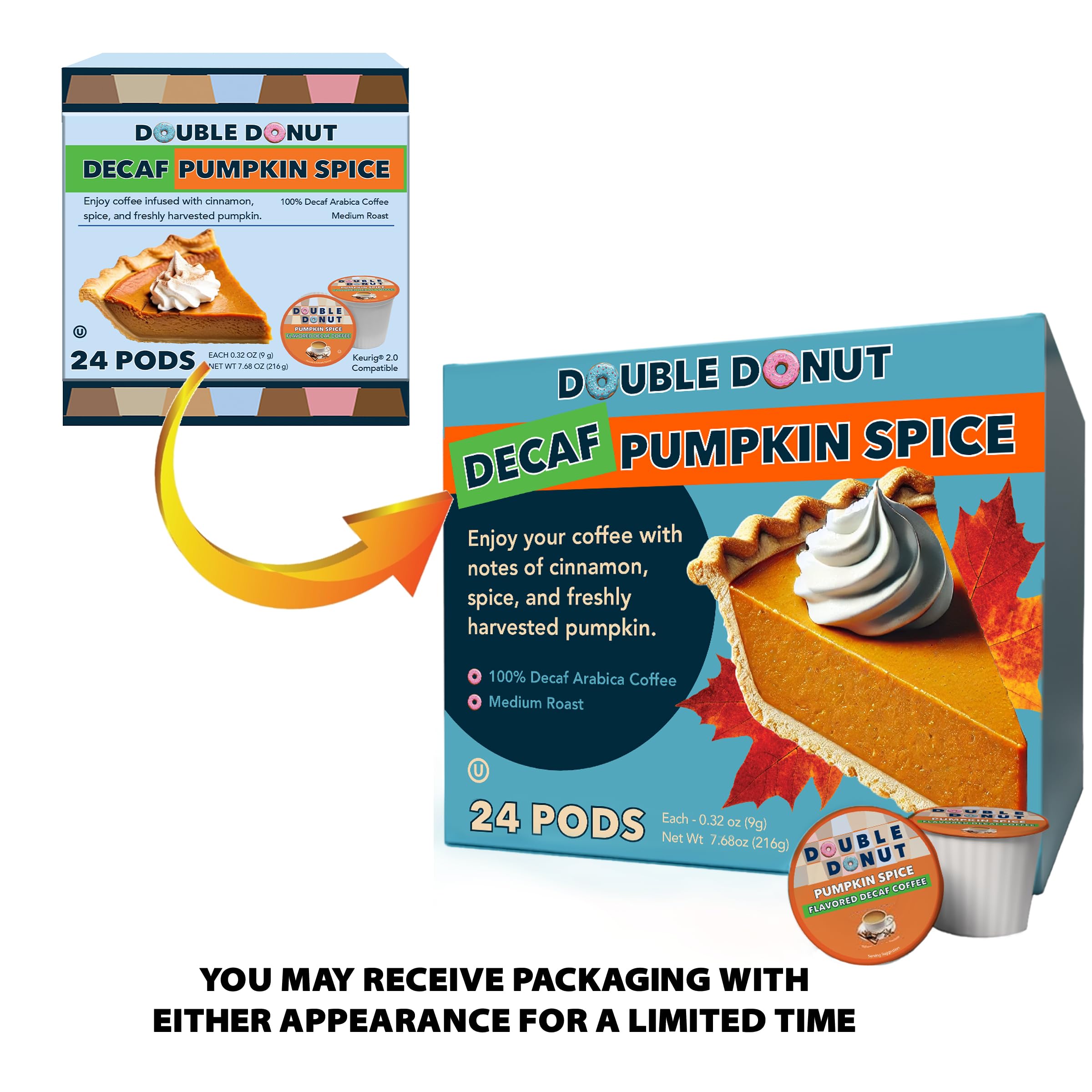 Double Donut packaging side with ingredient and certification icons for transparency