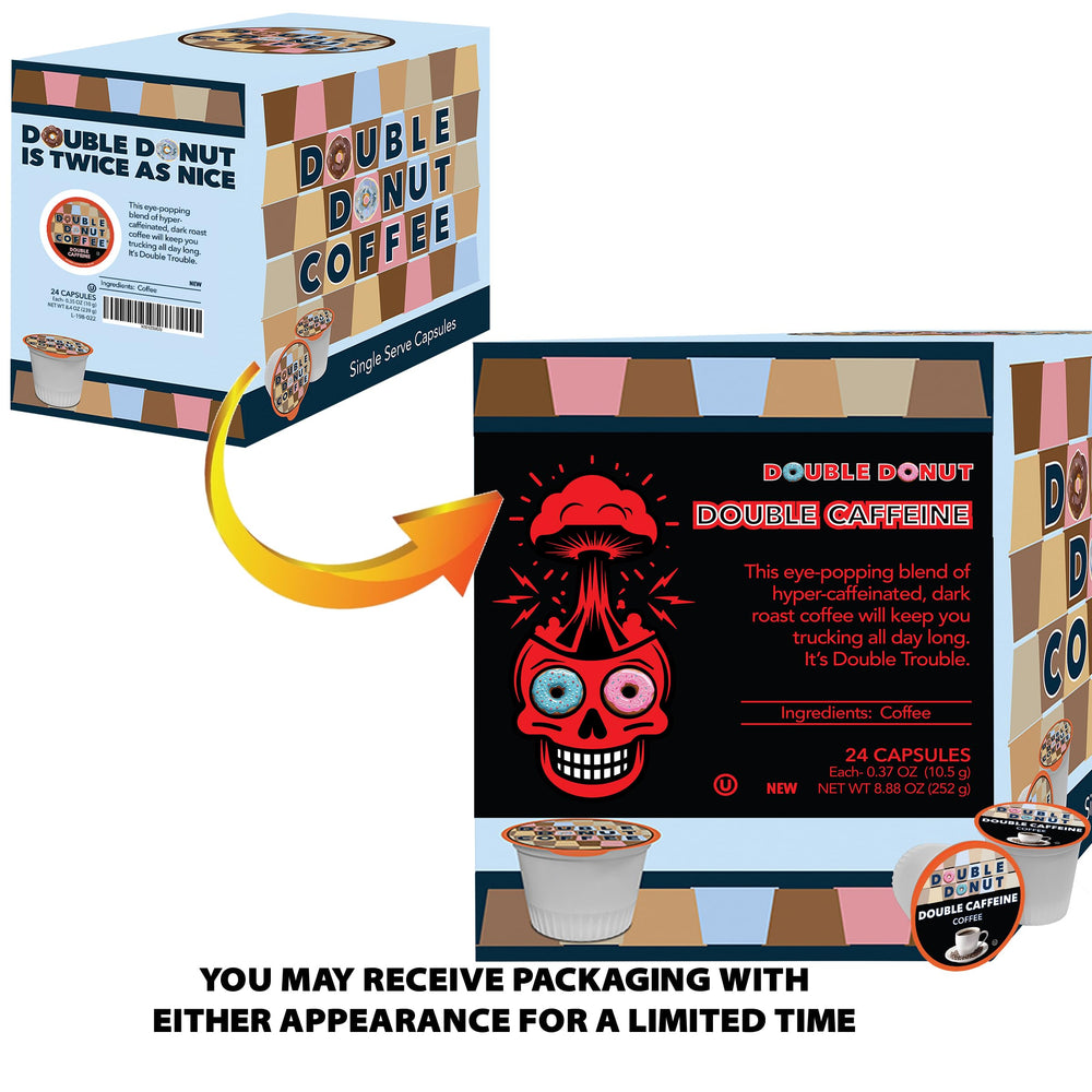 Double Donut recyclable label close-up highlighting eco-friendly capsule benefit and responsible choice