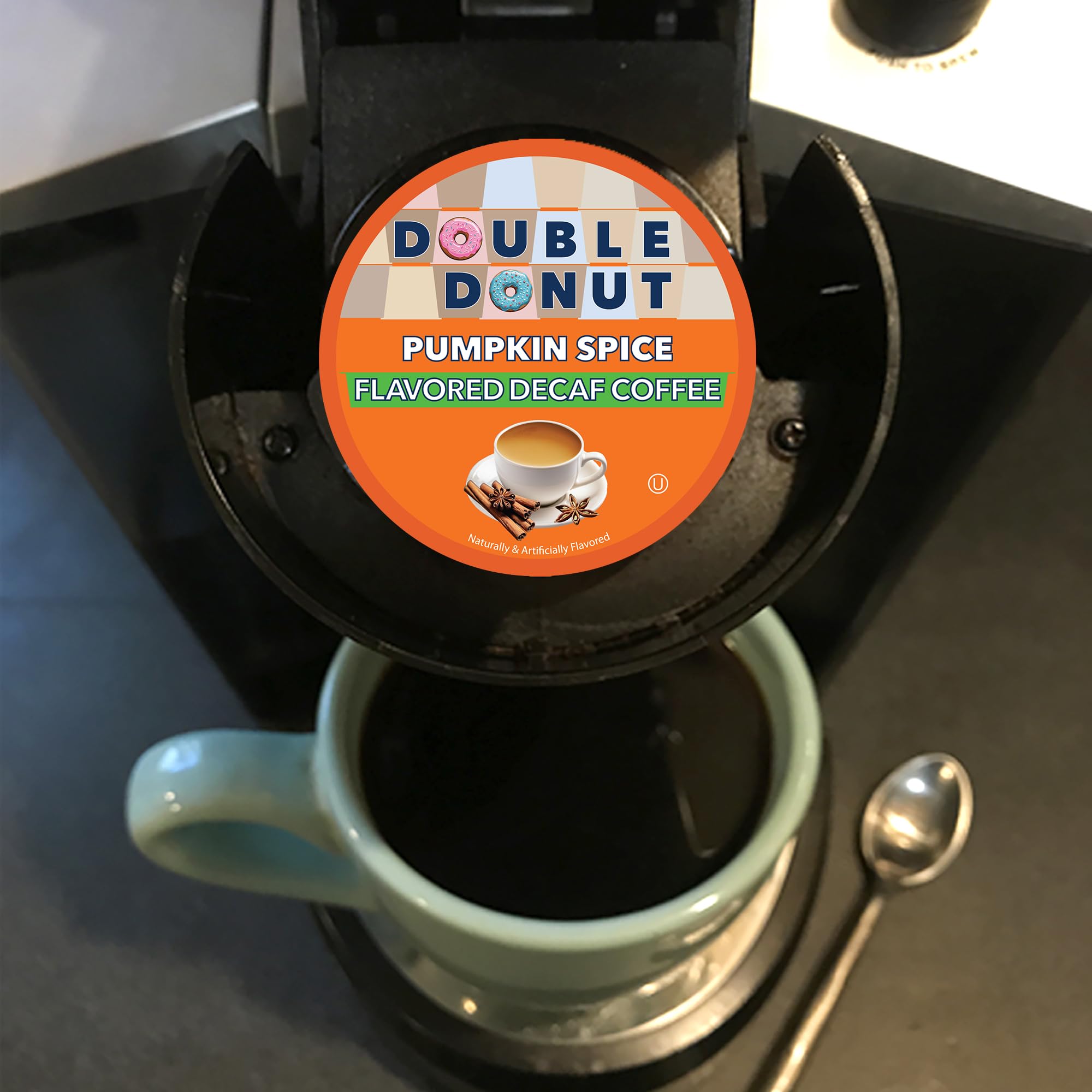 Double Donut recyclable pod material demonstration highlighting eco-friendly design