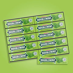 Doublemint five-stick pack close-up showing compact sleeve and quick access benefit